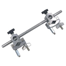 TUOREN Drum Multi Clamp Adjustable Double Drum Rack Clamp with Straight Rod, Cymbal Stand Clamp Drum Set Mounting Clamp