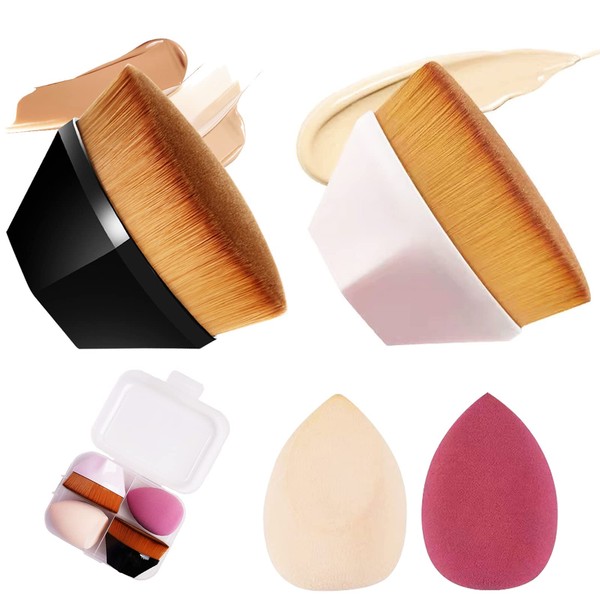 BSITSSS Set of 4 Foundation Brushes, Make Up Brush Set,