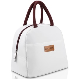 BALORAY Lunch Bag for Women Men Insulated Lunch Box for Adult Reusable Lunch Tote Bag for Work, Picnic or Travel (White)