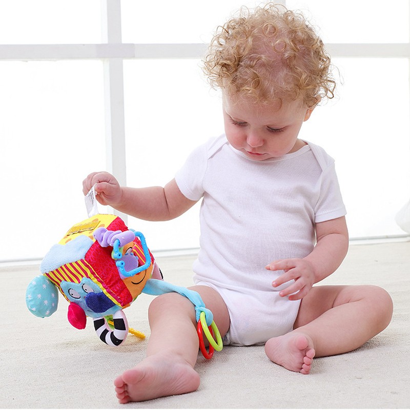 Baby Kids Toys Cartoon Cube Rattle Teether Toys Cubes for