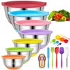 CHAREADA Mixing Bowls with Airtight Lids, 18pcs Stainless Steel Nesting