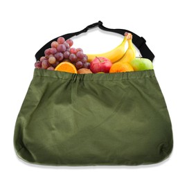 NYSUZHOUJI Fruit Picking Bag, Vegetable Apples Harvest Garden Picking Bag, Adjustable Duty Canvas Foraging Bag Storage Pouch for Outdoor,Weeding Apron for Gardeners (OD Green)