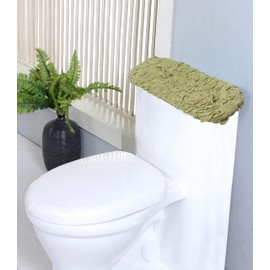 Home Weavers Bell Flower Collection 10"x22" Tank Lid Cover 100% Cotton Tufted Bath Rugs, Extra Soft and Absorbent Bath Rugs, Non-Slip Bath Mats, Machine Washable, Bathroom Bath Mats for Floor, Green