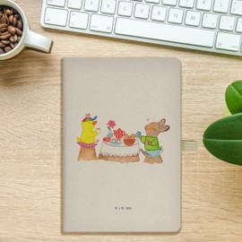 Mr. & Mrs. Panda DIN A5 Baumwoll Notizbuch Ostern Frühstück - Ostergeschenke, Osterdeko, Geschenk, Eintragebuch, Notizen, Notizblock, Kladde,