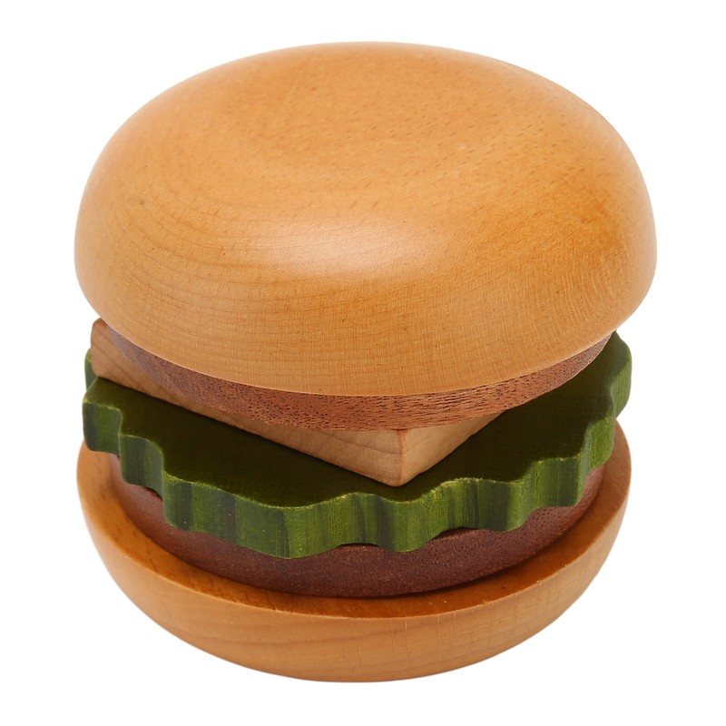 Hamburger Coaster Set Heat Insulation Cute Exquisite Wood Drink Coasters