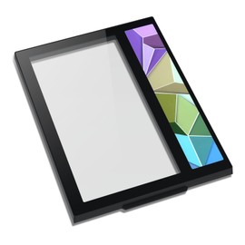 Vetroo Tempered Glass Front Panel with Addressable RGB LED Strip Colorful Diamond Style Panel Only for AL700 ATX PC Case - Black