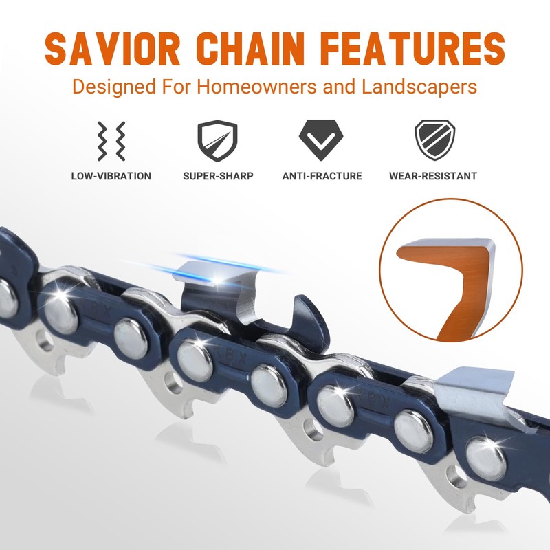 Savior 24 Inch Chainsaw Chain, 3/8 Pitch .063 Gauge 84