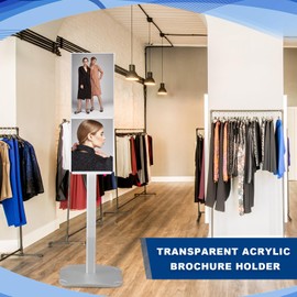 Thyle Acrylic Advertising Brochure Sign Holder Stand Displays 8.5x11 Inch for Menu Flyer Paper Document Brochure Area Landscape Free Standing Literature Business Outdoor