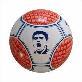 MARADONA Diego Soccer Ball, Iconic Design World Cup USA94 Goal Shout, Red and White (N 2)