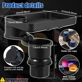 Car Cup Holder Practical Car Cup Holder with 360° Rotating Tray Removable Car Tray Holder Easy to Install Car Seat Cup Holder Multifunctional Car Seat Holder Snack Tray for Car Truck