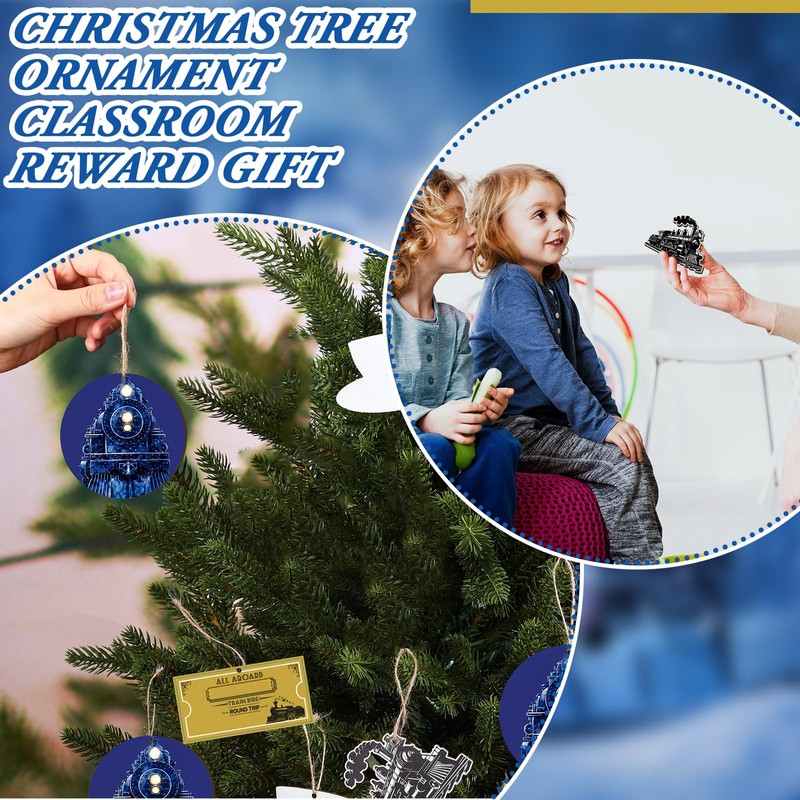 AceOrbit 24 Pcs North Express Train Decoration Tree Hanging Ornament