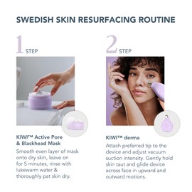 FOREO Smooth & Resurface KIWI derma Microdermabrasion Machine - Black Head Remover for Face + KIWI Active Pore & Blackhead Mask, 100g - Blackhead Extractor - No Pore Strips Suction Blackhead Remover