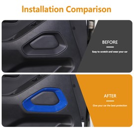 Bekantogy 2PCS Inner Door Panel Cover Trim Compatible with Nissan Frontier 2022-2025 ABS Interior Door Protection Anti-Scratch Decorative Panel Sticker Interior Accessories (Blue)