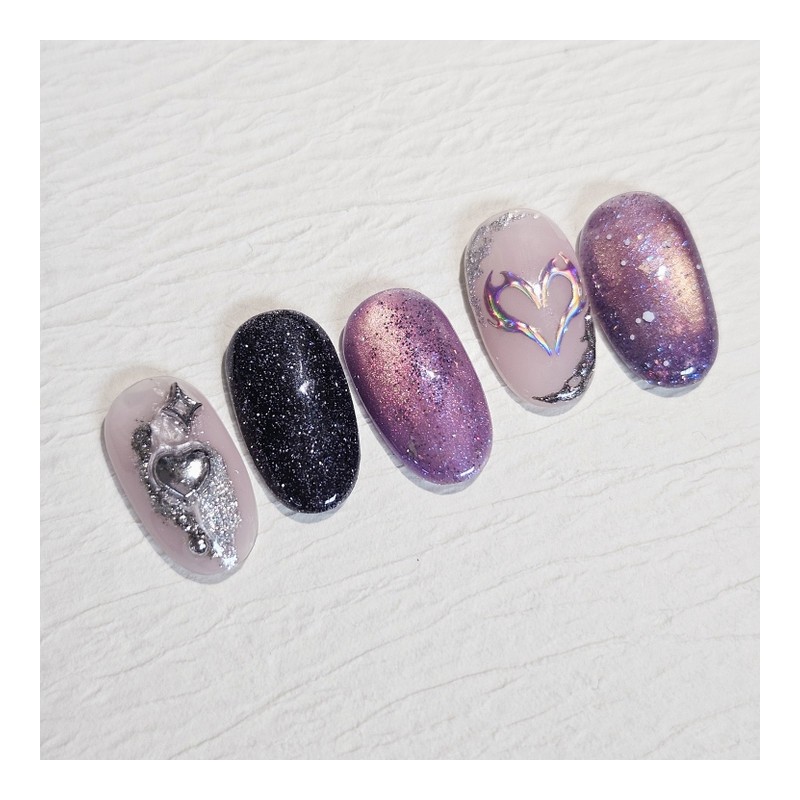 y2k handmade nail tips - Coffin Midi / y2k 수제네일팁
