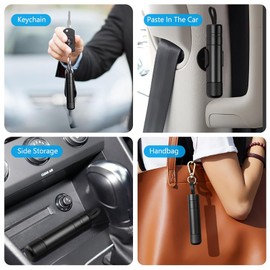 Yuannee Nothammer Auto mit Gurtschneider,2 PCS 2 In 1 Multifunktionaler Tragbarer Sicherheitshammer Fensterbrecher Auto-Sicherheitsgurtschneider Autoscheiben Zerstörer fürs Auto Bus Schwarz und Rot