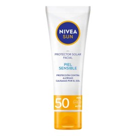 Protector Solar Facial Piel Sensible NIVEA SUN, Protección Contra Las Alergias Causadas Por El Sol, Fps50+ 50Ml