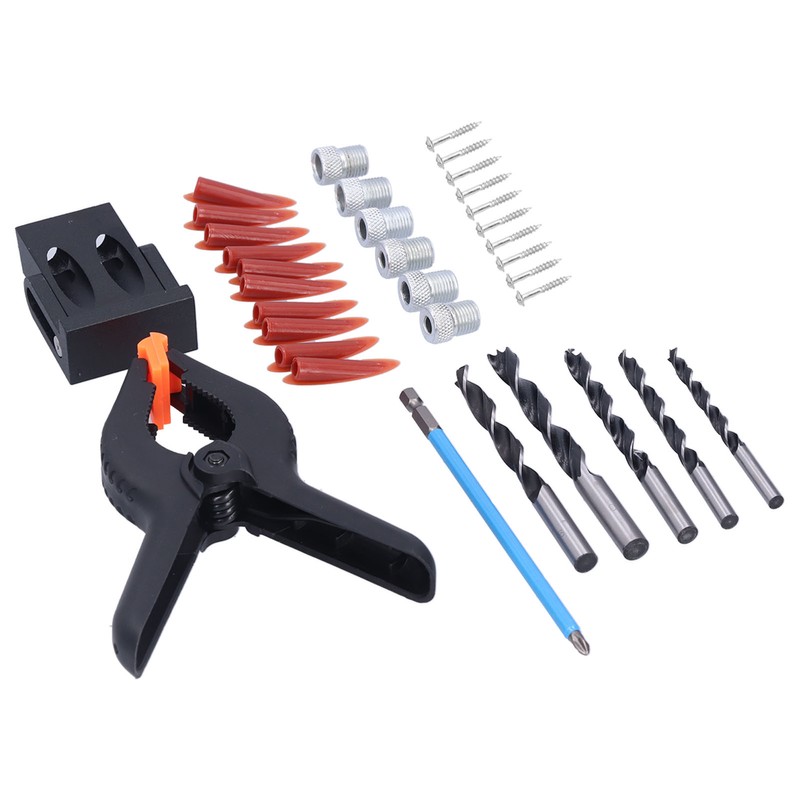 35Pcs Oblique Hole Locator Drill Guide Aluminum Alloy Bit Screw
