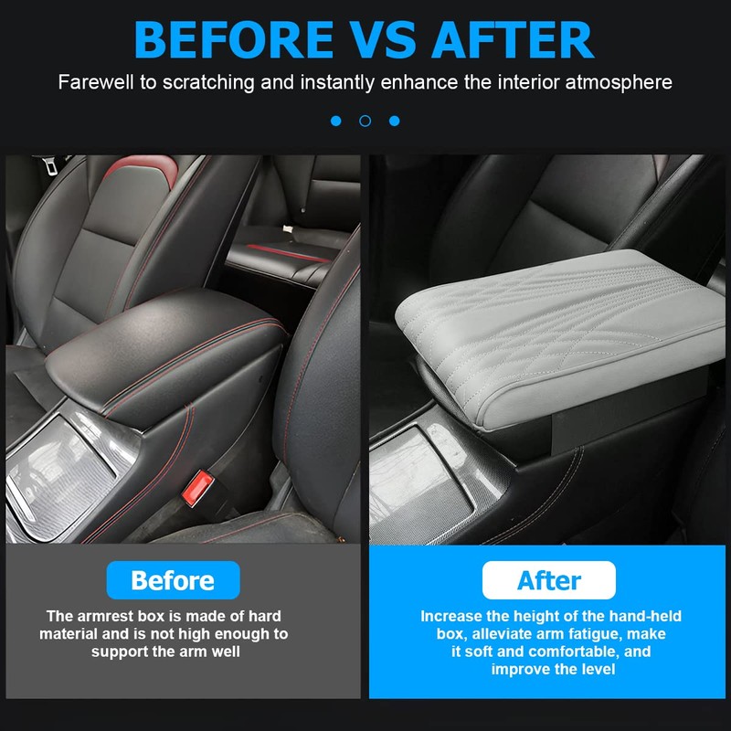 Adunsiaoto Armrest Box Made of Memory Foam for Vehicles, Armrest
