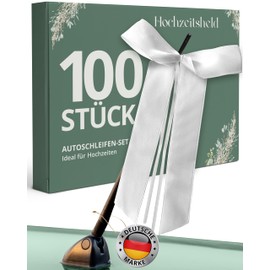 HOCHZEITSHELD Car Bows Wedding Pack of 100 as Wedding Decoration Car White Bows as Car Decoration Wedding Wedding Bows for Car Perfect as Wedding Decoration, Wedding Car Decoration, Wedding Car