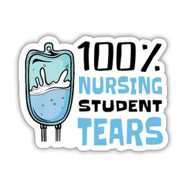 (3Pcs) Nursing Student Tears Sticker Nurse Sticker Medical Sticker Floral Heart Sticker Waterproof Die-Cut Vinyl Decal for Water Bottle Laptop Kindle Booktok Nursing Worker Gifts (3 Inches)