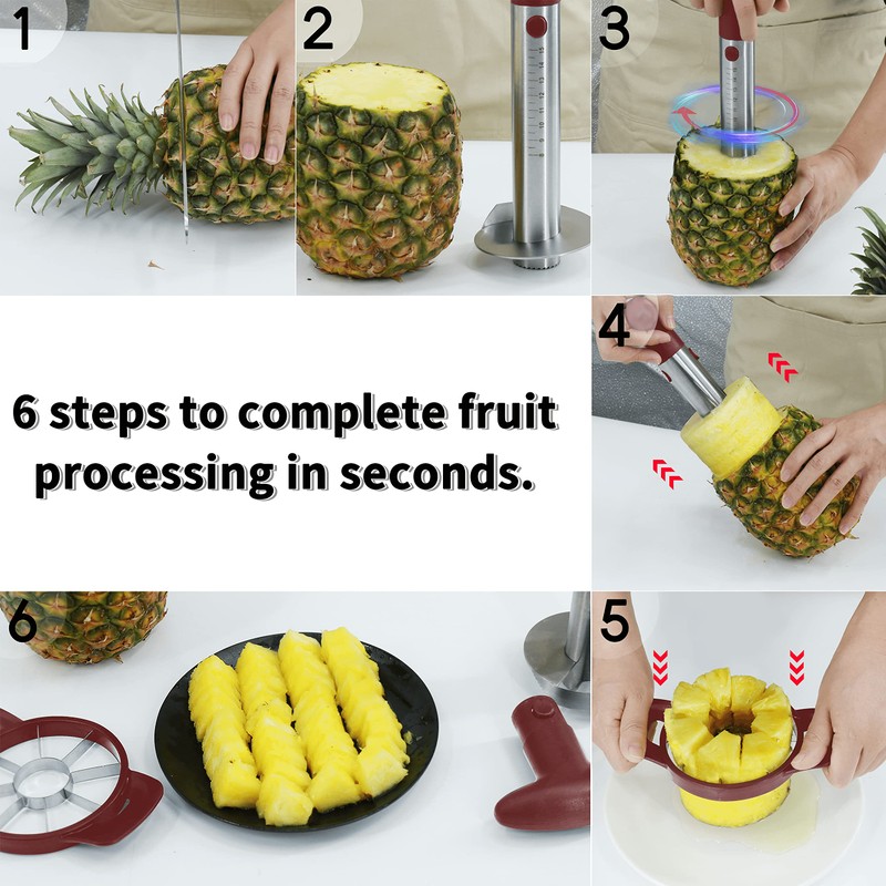 Newness Pineapple Corer and Slicer Tool, Robust Pineapple Core Remover