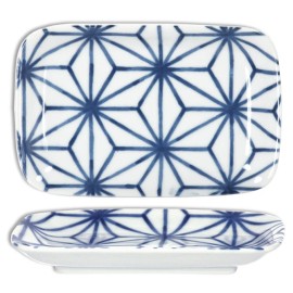 Made in Japan Japanese Sushi Dish Dinner Appetizer Serving Plate Ceramic 6.5" x 4.25" Asanoha