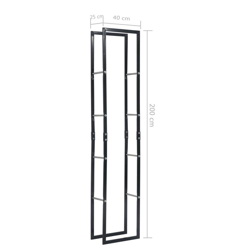 vidaXL Heavy-Duty Steel Firewood Rack - Large Rectangular Log Storage
