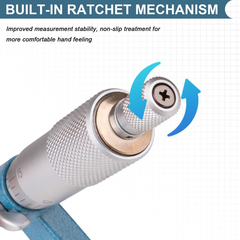 Beaiguna 4PCS Micrometer Set, 0-1"/1-2"/2-3"/3-4" Machinist Outside Micrometer Measuring Tool,