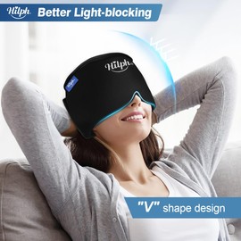 Hilph Cooling Mask for Headaches, 360° The Migraine Head Hat for Relieving Headaches & Cooling Hat Cooling Packs Cooling Sleeping Mask Migraine Hood Migraine Cap Cool - Black