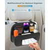 FLORICH Hanging Car Backseat Organizer, 5-in-1 Premium Leather Headrest Seat