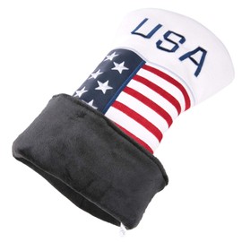 Golf Builder USA Stars and Stripes Golf Club Hybrid Head Cover UT Utility Cover White Leather USA Hybrid Cover