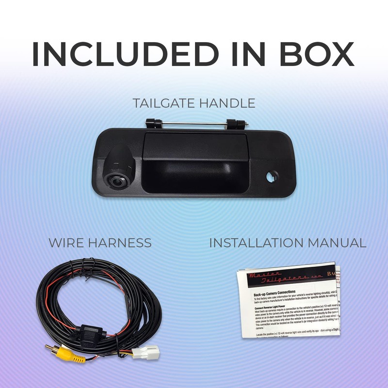 Master Tailgaters Black Tailgate Handle with Backup Camera Replacement for