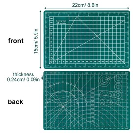 Self Healing Cutting Mat, A5 Double Sided Craft Cutting Mat with Scales, Non-Slip Cutting Board for DIY Crafting, Sewing, Scrapbooking [Purple]