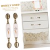 WHAMVOX 2pcs Ceramic Drawer Pulls Unique Decorative Handles for Cabinets