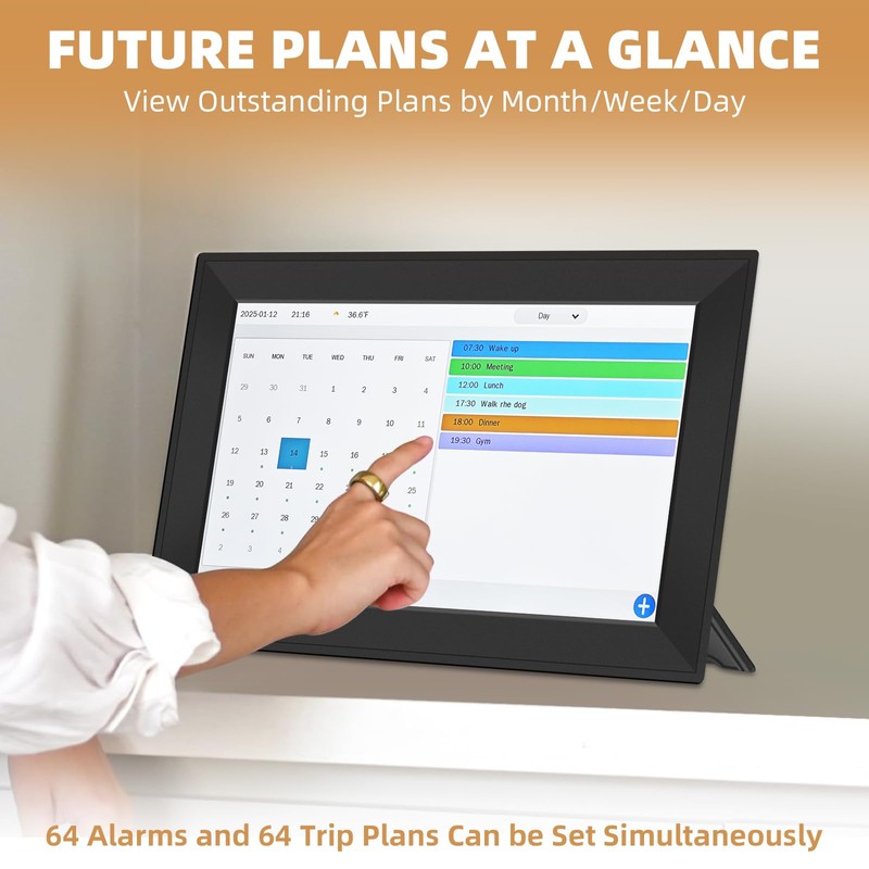 YUYIALARM WiFi Digital Calendar Clock, Smart Touchscreen Electronic 2026 Calendar
