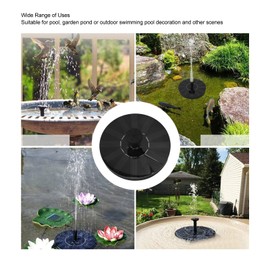 Fuente Solar Flotante, Fuente Solar Para Jardin, Fuente Solar de bajo Ruido, Múltiples Boquillas, Fuente Flotante Impermeable para Baño de Pájaros, Estanque, Pecera, Piscina, 5 V