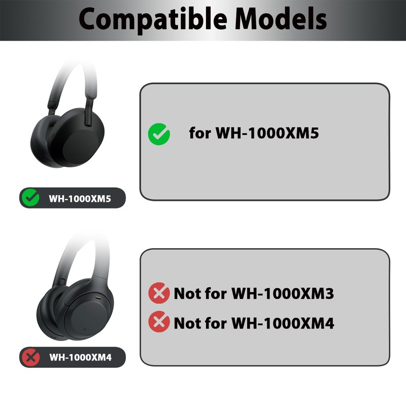 Adhiper XM5 Silicone Case Sweat Earpad Covers for Sony WH-1000XM5,