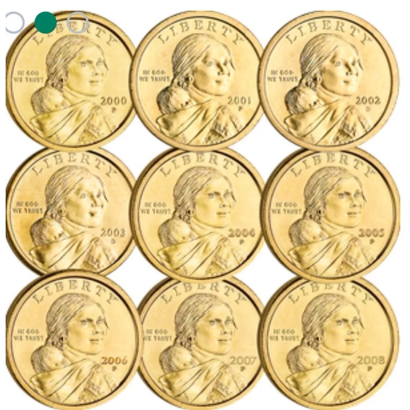 2000 - 2008 Complete Sacagawea Set 18 Coins PD Brilliant