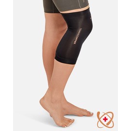 Tommie Copper Core Compression Infrared Knee Sleeve, Unisex, Men & Women, 4D Stretch Infrared Infused, Self-Warming Sleeve for Muscle Support & Stability - Black - X-Large