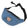 Kids Cool Waist Bag Bear Pattern Adjustable Button Small Canvas