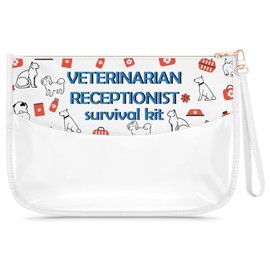 Vet Receptionist Gift Clear Makeup Bag Veterinarian Appreciation Gifts Veterinarian Survival Bag Vet Assistant Veterinary Receptionist Coworker Doctor Travel Pouch for Graduation Birthday