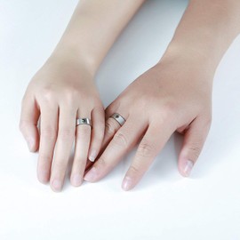 XAHH Sun and Moon Star Rings Couples Matching Set Stainless Steel Promise Wedding Bands for Him and Her,Silver【Please Buy 2 Rings for 1 Pair】 (men, 9)