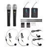 Pyle Upgraded Wireless Microphone System - 4-Channel UHF, Adjustable Frequency,