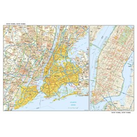 Globe Turner New York, New York Wall Map, Large - 43.5" x 29" Laminated, Full Color, Street Map