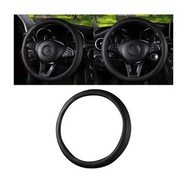 HZEL Car Steering Wheel Cover, Carbon Fiber Leather Vehicle Steer Wheel Protector, Anti-Slip Breathable Automotive Interior Wheel Cover Accessories, Universal for Most Cars (Black)