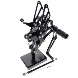 CNC R1 98-03 Motorcycle Adjustable Rearsets Foot Pegs Rear Set Footpeg Brake Shift Pedal Compatible with YZF R1 1998 1999 2000 2001 2002 2003 Black