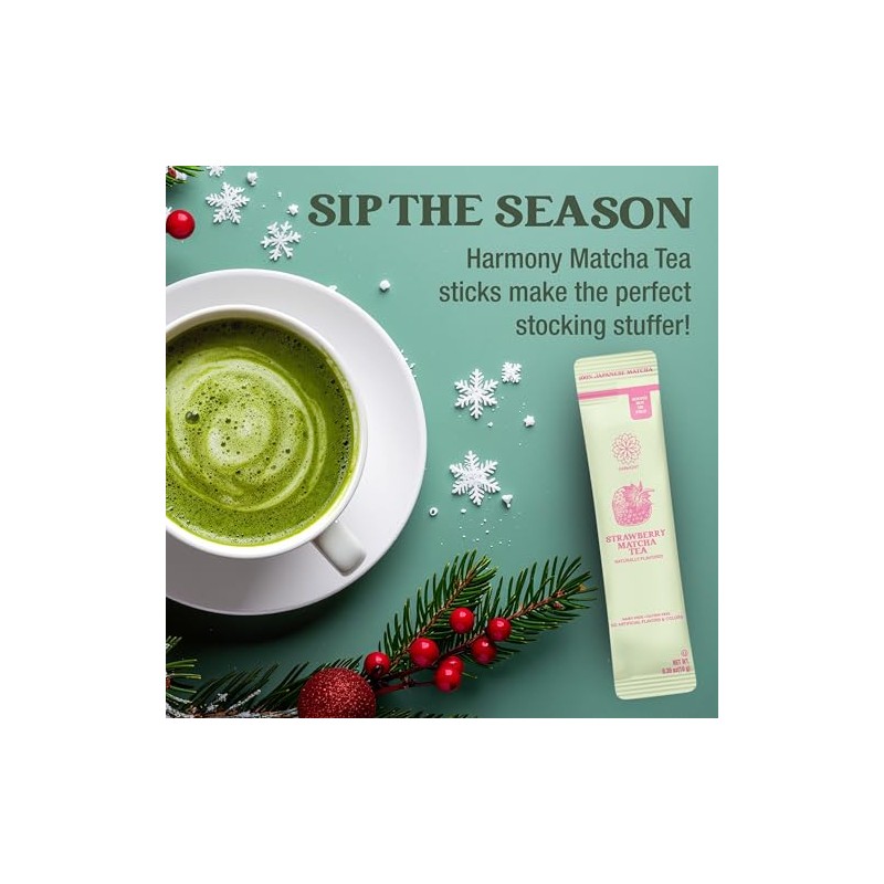 Premium Japanese Matcha Strawberry Powder Sticks - Antioxidant Rich