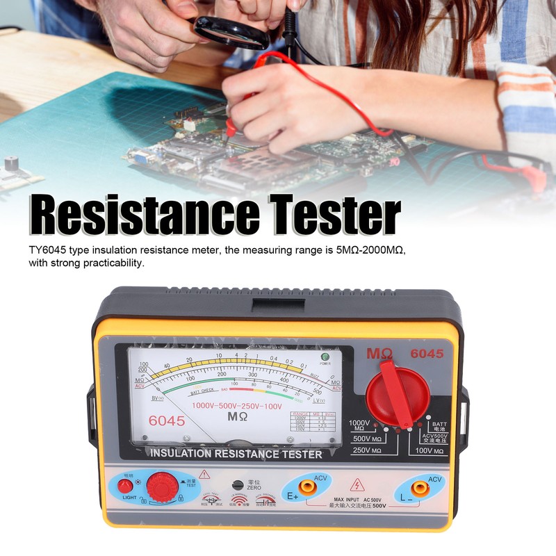 TY6045 Insulation Resistance Tester Portable High Accuracy Megohmmeter 1000V 5MΩ2000MΩ