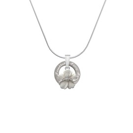 Delight Jewelry Silvertone Bee on White Flower - Silvertone Happy Hanukkah Message Ring Necklace, 18"