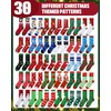 Panitay 30 Pairs Adults Christmas Socks Crew Colorful Fun Festive